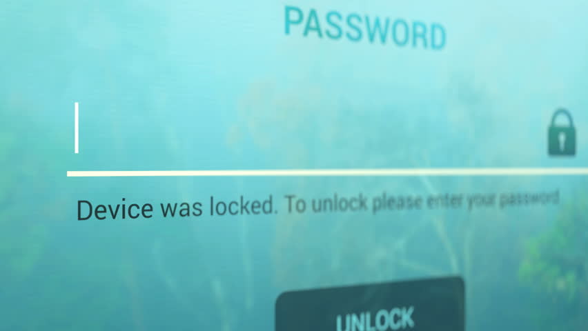 Typing password - unlock screen Royalty-Free Stock Footage #12887081