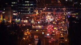 4K Time Lapse of Road Traffic at Night. 4K Ultra HD 3840x2160 Video Clip