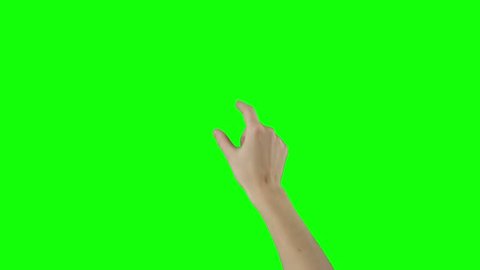 Female touchscreen gestures on green screen. 4K. All possible touchscreen gestures for smartphone and tablet. North American standard frame rate 30 fps.