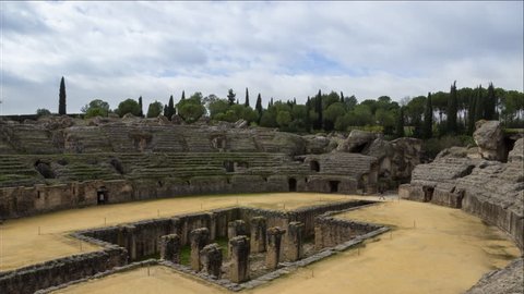 Amphitheater Italica, Time lapse 4k.