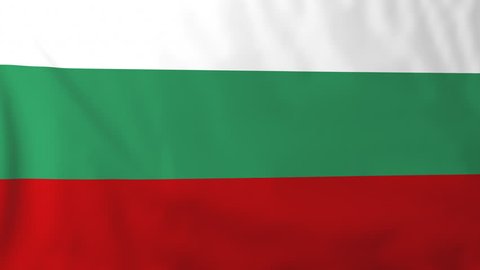 Flag of Bulgaria, slow motion waving. Rendered using official design and colors. Highly detailed fabric texture. Seamless loop in full 4K resolution. ProRes 422 codec.