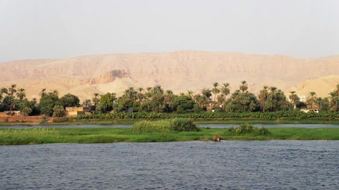 View of the banks of the Nile between Luxor and Kom Ombo