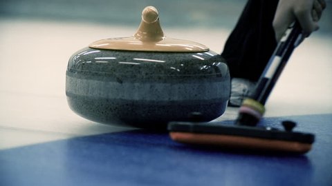 Curling. Winter Olympic sport. Slow motion