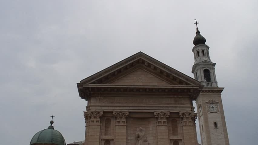 Pan of Church in Asiago, Italy