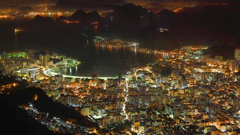 Rio de Janeiro Brazil at night time lapse