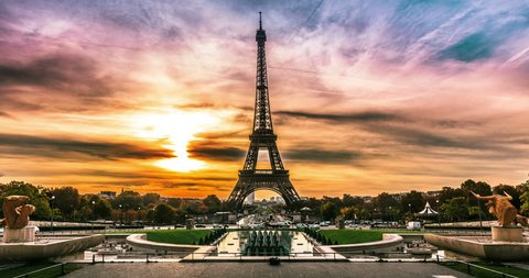 4k Timelapse Of Paris At の動画素材 ロイヤリティフリー Shutterstock