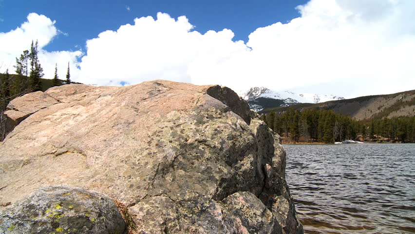 Scenic beauty of Rockies National Park with winter snow
