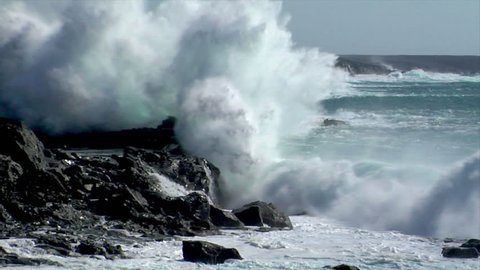 extreme wave crushing coast slowmo
