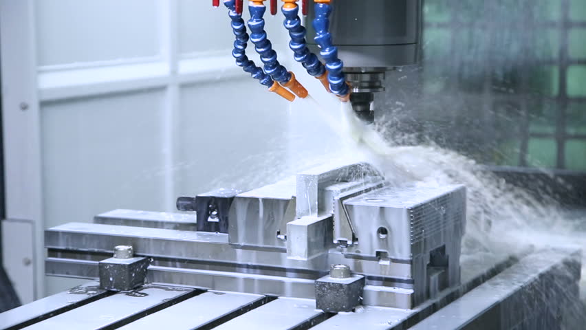Metal processing on CNC with a hydraulic system. CNC machine at work.  | Shutterstock HD Video #12980894