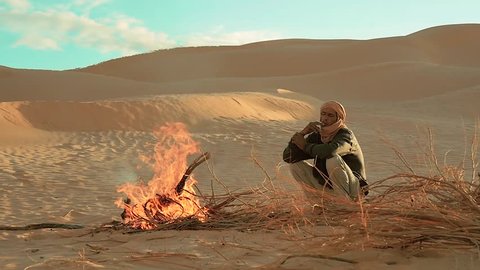 sahara man near a fire