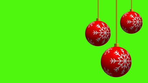 Red Christmas Balls Hanging On Green Stock Footage Video (100 ...