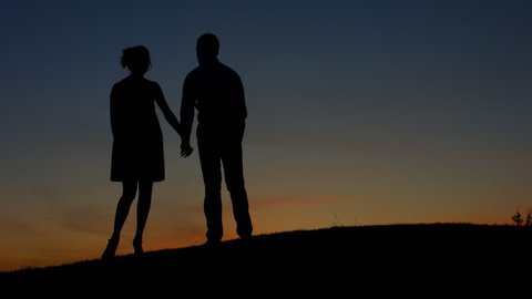 Couple Silhouette Walking In The Stock Footage Video 100 Royalty Free Shutterstock