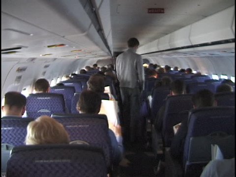 inside airplane cabin in-flight 2