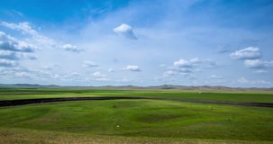 China natural scenery, beautiful grasslands of Inner Mongolia , 4k, Time Lapse
