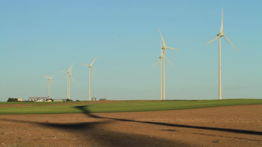 Wind turbines with shadows