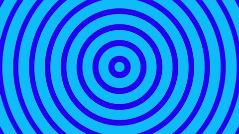 Circular radial hypnotic background endless loop blue with space for titles, text, graphics or logos Geometric