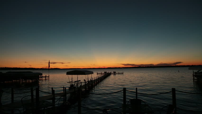 Sunset at Clear Lake in Iowa, USA
