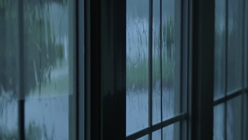Rain Water Hitting House Windows Stock Footage Video (100% Royalty-free