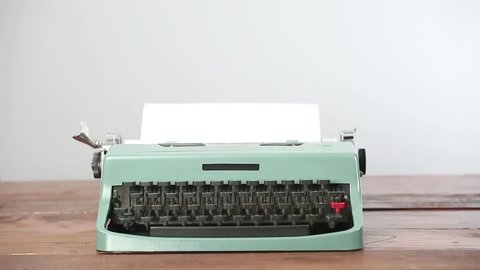Vintage typewriter dolly shot