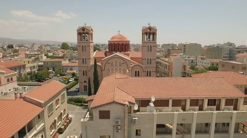 Aerial shot of Church in Limassol, Cyprus
