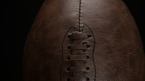 Traditional Pigskin Leather American Football, Slow Vertical Spiral