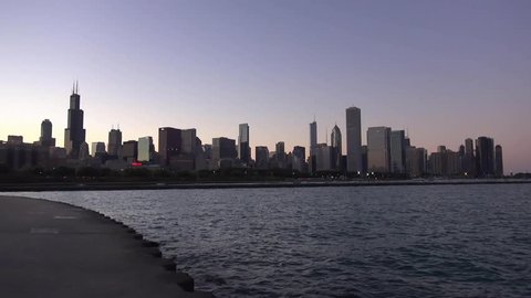 Chicago skyline in the evening