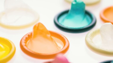 Condoms birth control contraception closeup, loop 