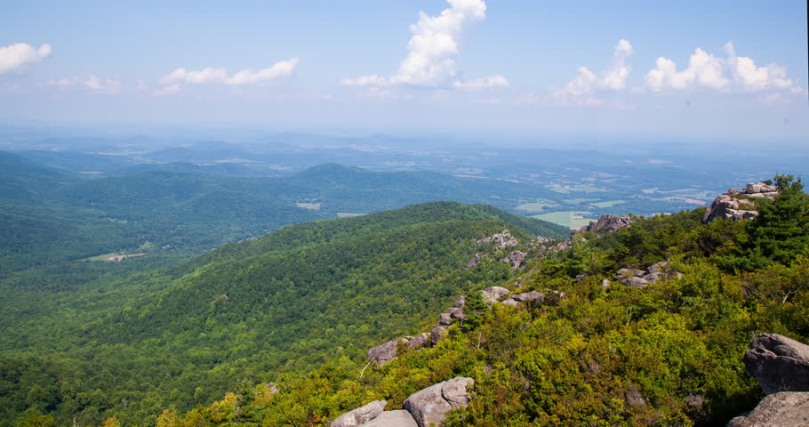 View of Old Rag Mountain Overlook in Shenandoah National Park, Virginia. 5K time lapse