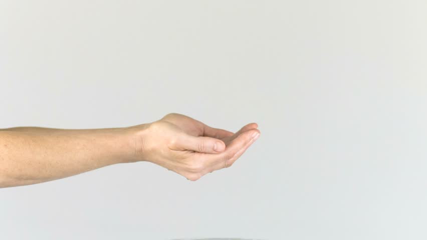 Hands receiving water filmed at 1,000 frames per second. Coronavirus hand washing for clean hands hygiene Covid19 spread prevention. | Shutterstock HD Video #1306033