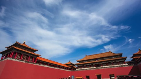 China Beijing, Forbidden City. Time-Lapse. - Original Size 4k (4096x2304)
