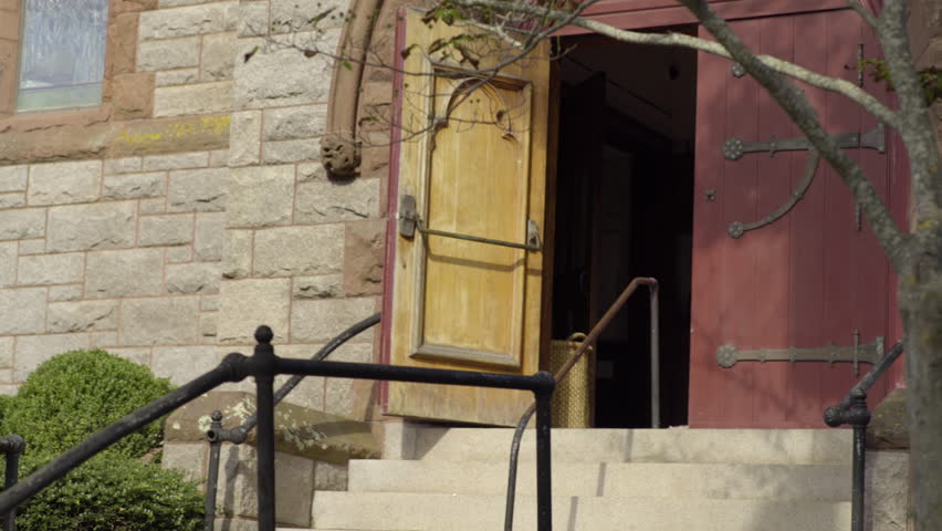Teenage Girl Leaves Historic New England Church, Walks Down Stairs