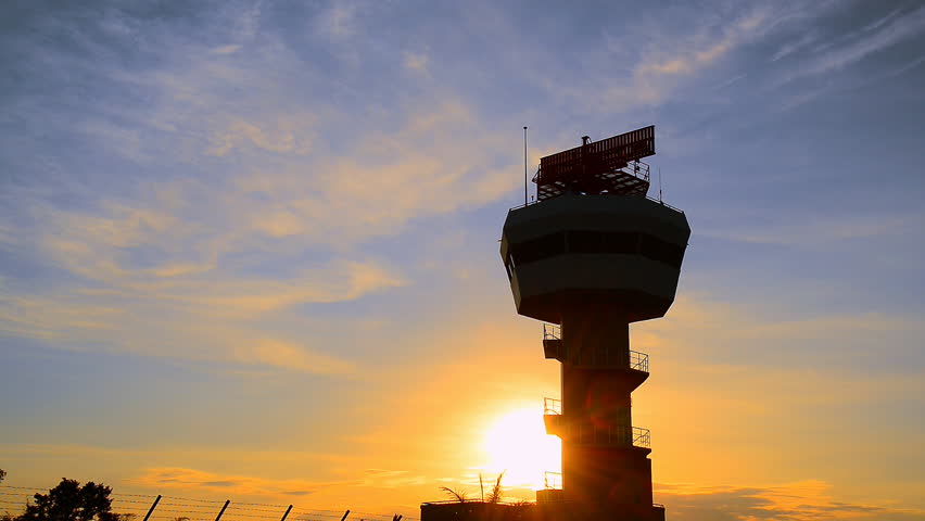 Air Traffic Control Tower with Stock Footage Video (100% Royalty-free