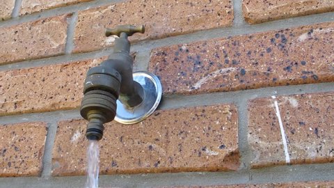 Running water from outdoor tap