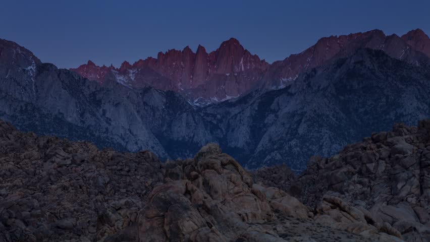 Mount Whitney Sunrise - Time lapse sunrise on the tallest mountain in the lower 48 states, Mount Whitney. 