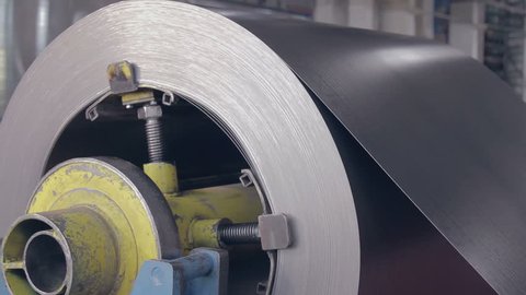 metal coil rotate on the machine