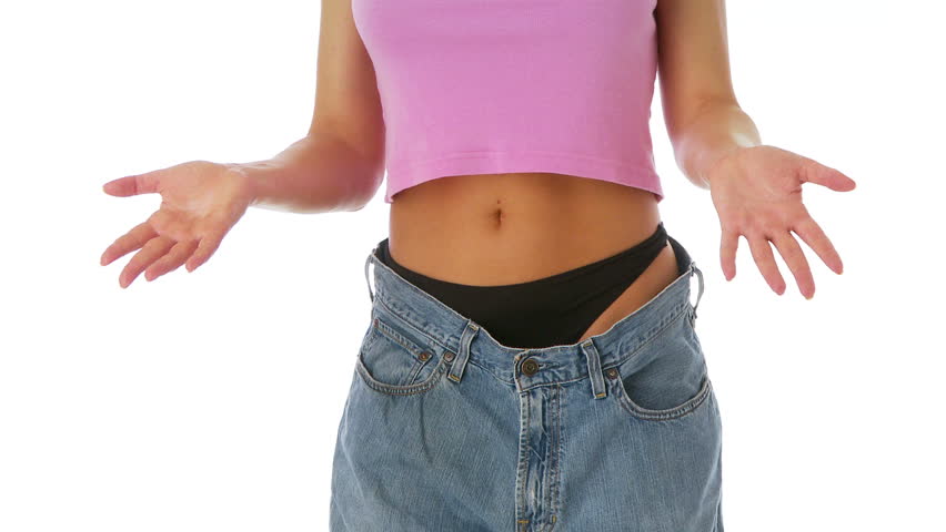 woman showing off weight loss baggy Stok Videosu (%100 Telifsiz) 1309537 Sh...