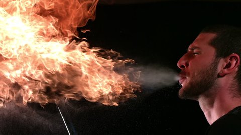 Cinemagraph - Firebreather. Looping Motion Photo. 