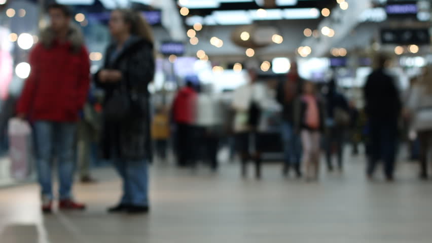 People Shopping In The Mall, Blurred,Timelapse