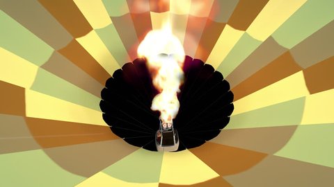 Alpha channel animation of the burner directing a flame, as seen from inside the hot air balloon.