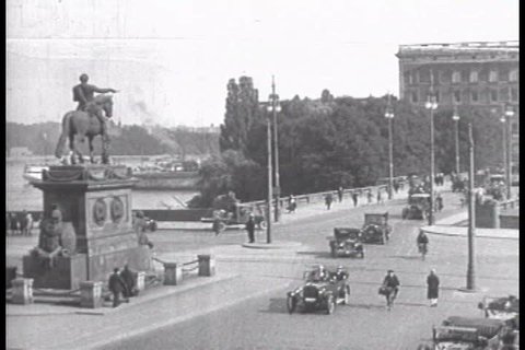 CIRCA 1920s - The city of Stockholm, Sweden, home to a General Motors Company facility, featuring Gustav Adolfs torg, is shown in 1927.