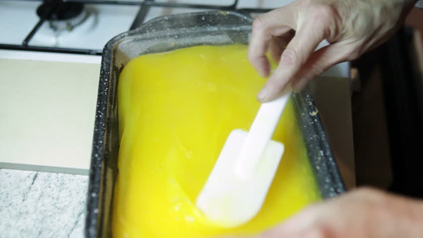 Preparing homemade vanilla cake