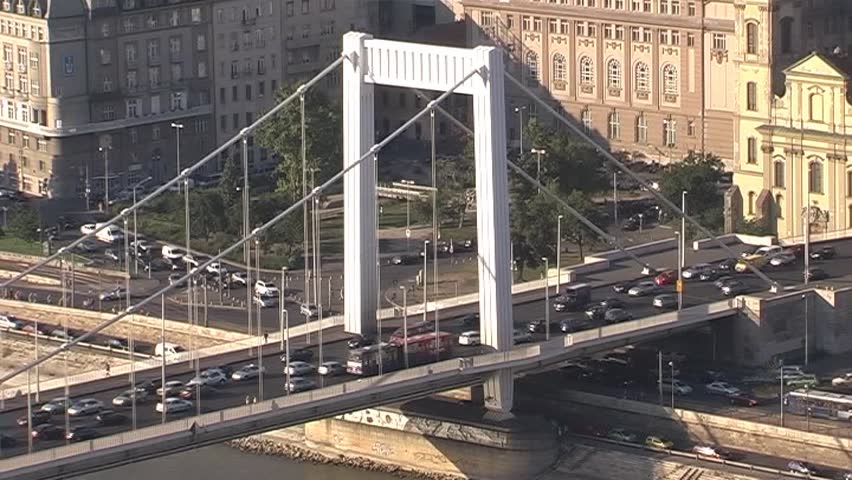 Pest-side pillar of the Elisabeth Bridge from Buda Hills (Budapest, Hungary) - SD 16:9, Panasonic NV-GS 500 (3 CCD)