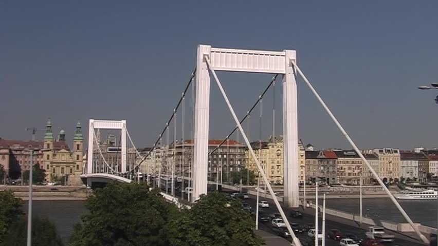 Elisabeth Bridge, river Danube and Pest side (Budapest, Hungary) - SD 16:9,  Panasonic NV-GS 500 (3 CCD)