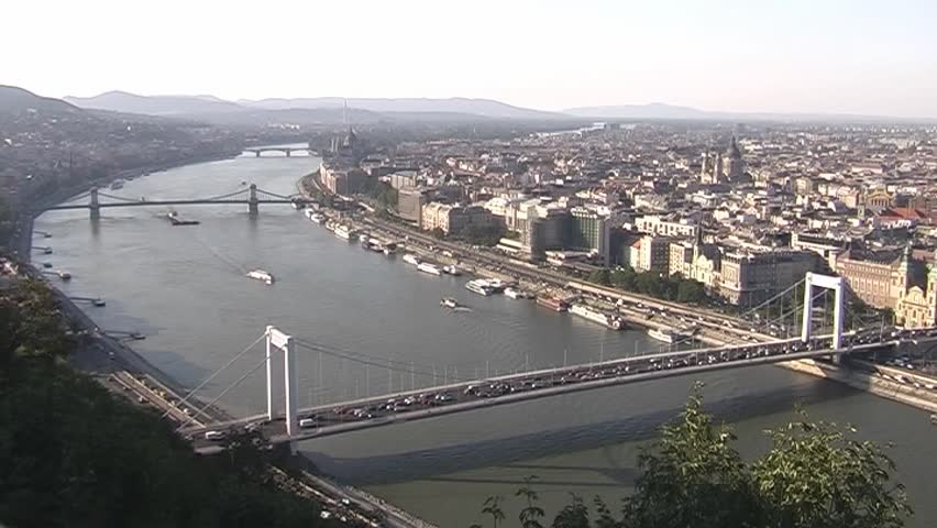 Panoramic evening view of Budapest (Hungary) from Buda Hills - SD 16:9, Panasonic NV-GS 500 (3 CCD)
