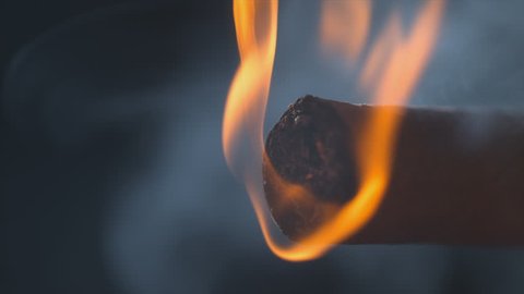 Cigar Glowing Ember macro slow motion shot on Phantom Flex 4k - Alpha Matte 1000 frames per second