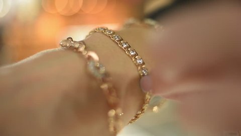 Jewels Market - the seller shows gold jewelry earrings, rings, bracelets, chain