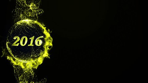 2016 New Year in Particles Ring, 4k