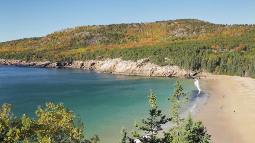 Fall Trees near the ocean landscape in Maine image - Free stock photo ...