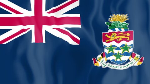 Animated flag of Cayman Islands in slow motion