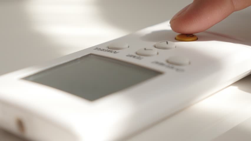 remote control power button turning on Stock Footage Video (100%